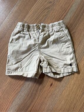 Ralph Lauren Tan Elastic-Waist Cotton Shorts